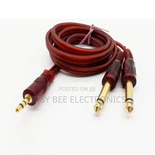 3.5 Mm 1/8 TRS to Dual 6.35 Mm 1/4 TS Mono Breakout Cable