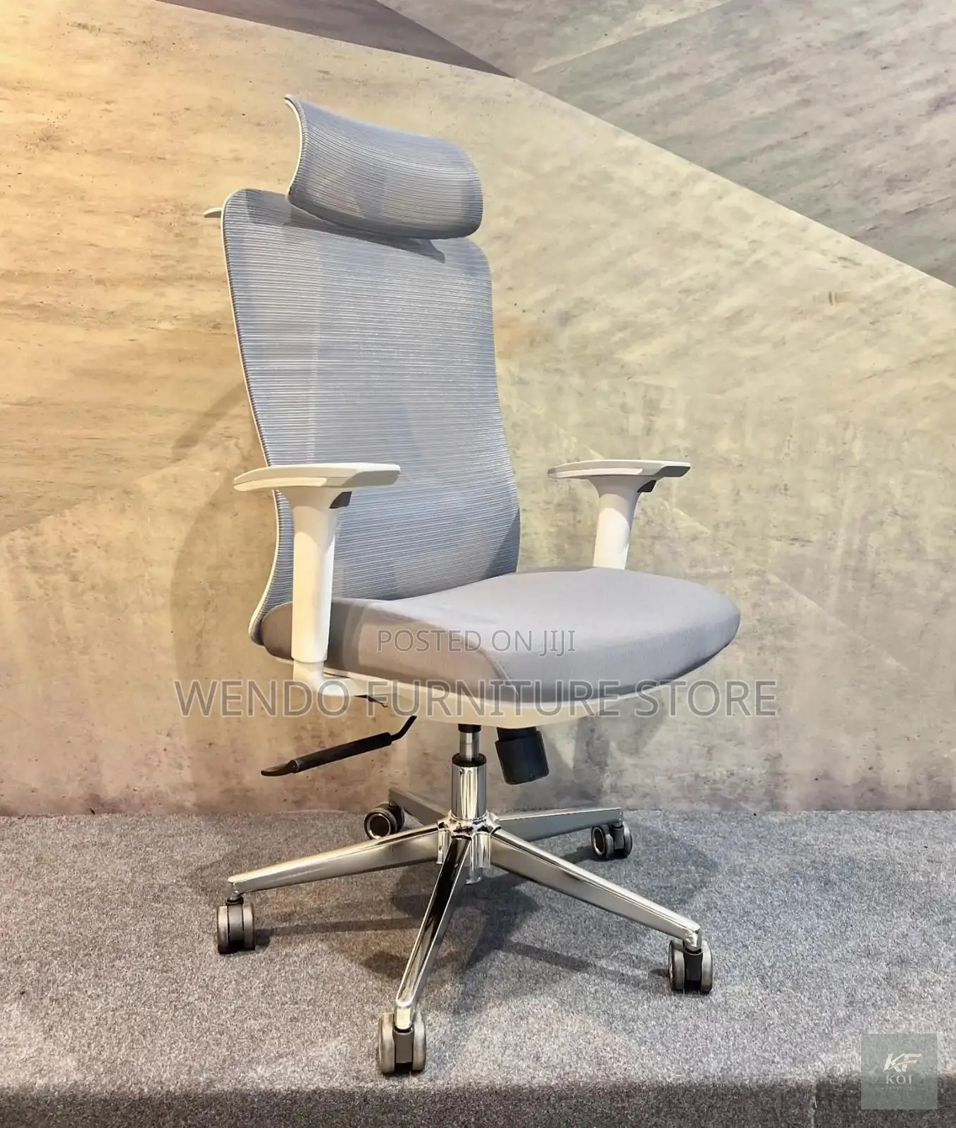 Office Chairs; Gray and White Ergonomic Orthopedic Office Chair