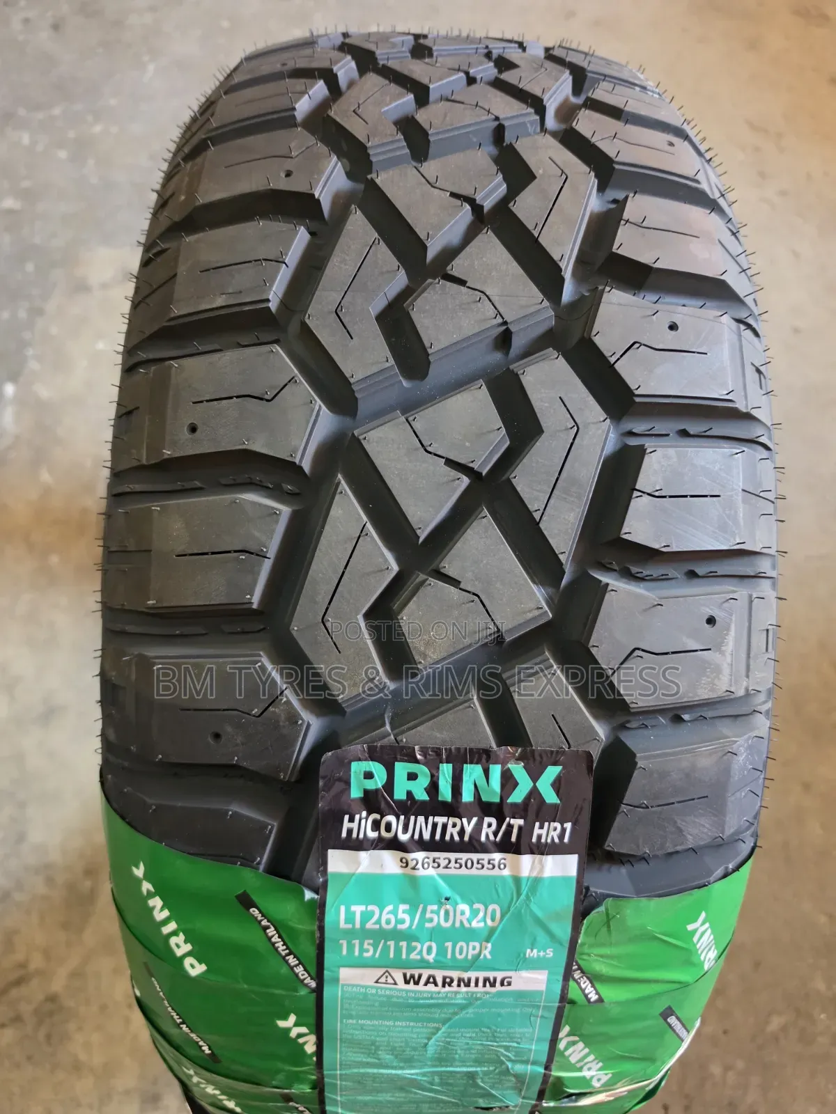 265 /50 R20 Prinx Tires (R/T) Thailand.