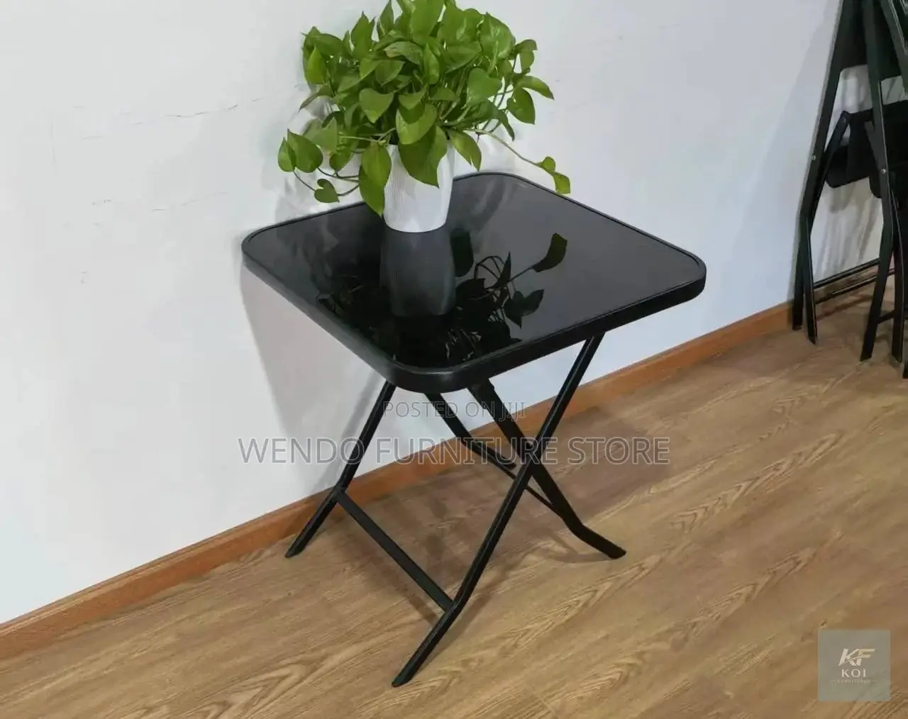 Home Tables; Portable Black Foldable Dining Table
