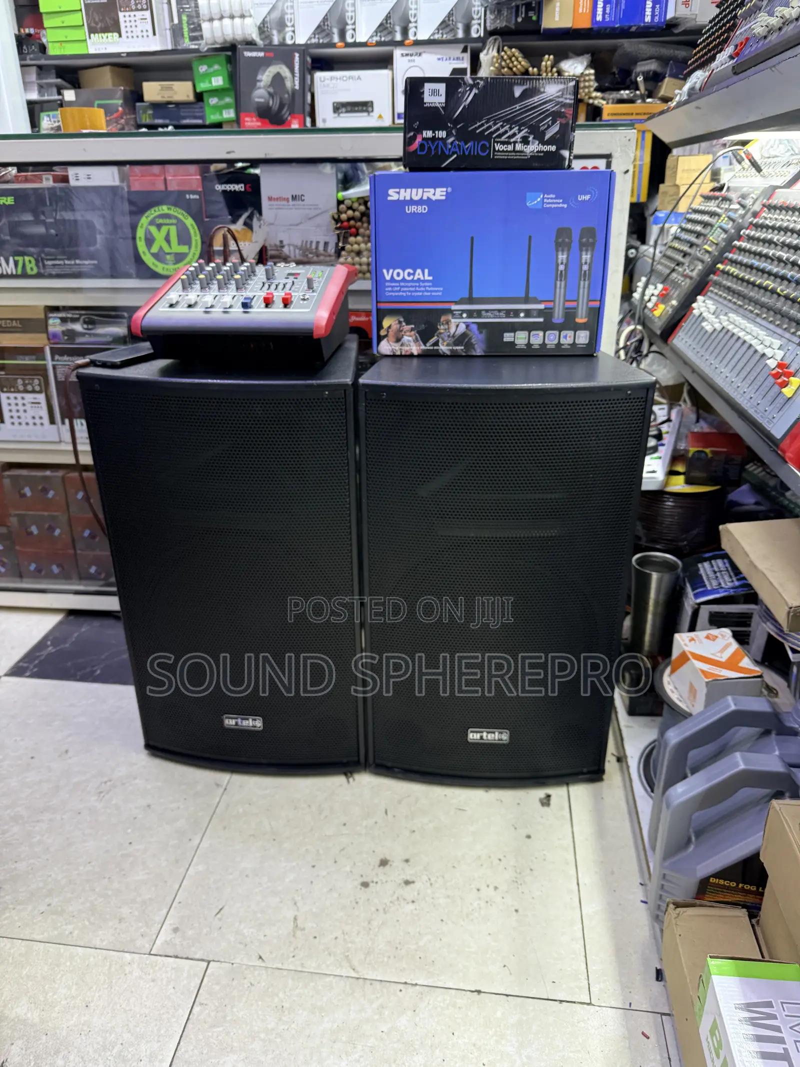 Church Starta Pack of Two Speaker a Mixer and a Microphone