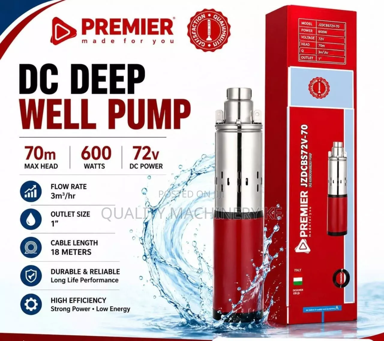 Long Life Performance DC Deep Well Premier Pump