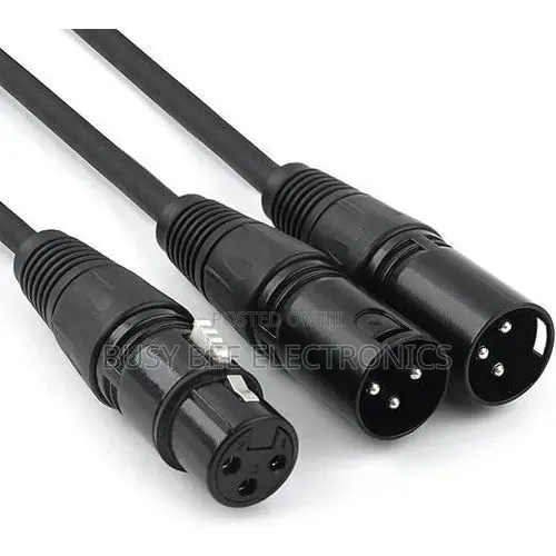 1 Female to 2 Male XLR Y Splitter Micrphone Cable 5ft (1.5M),