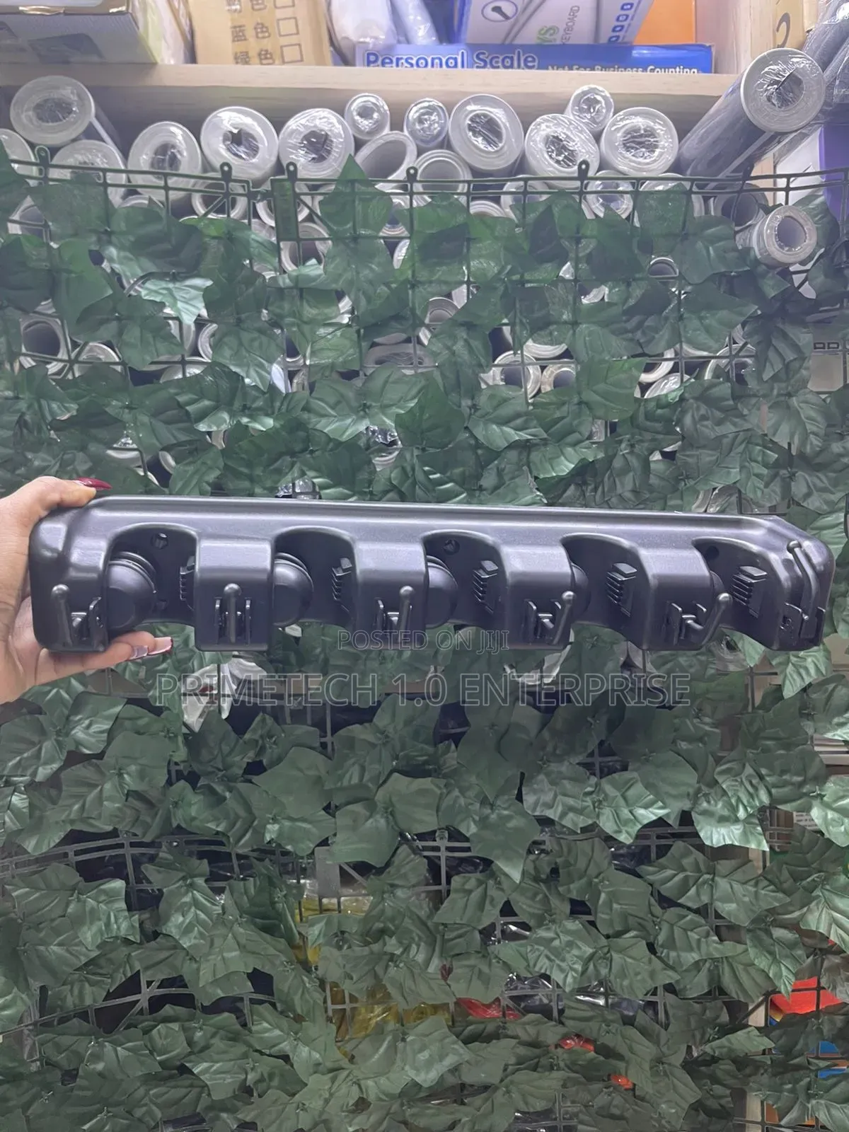 Broom Organiser With 5 Slots Material Plastic