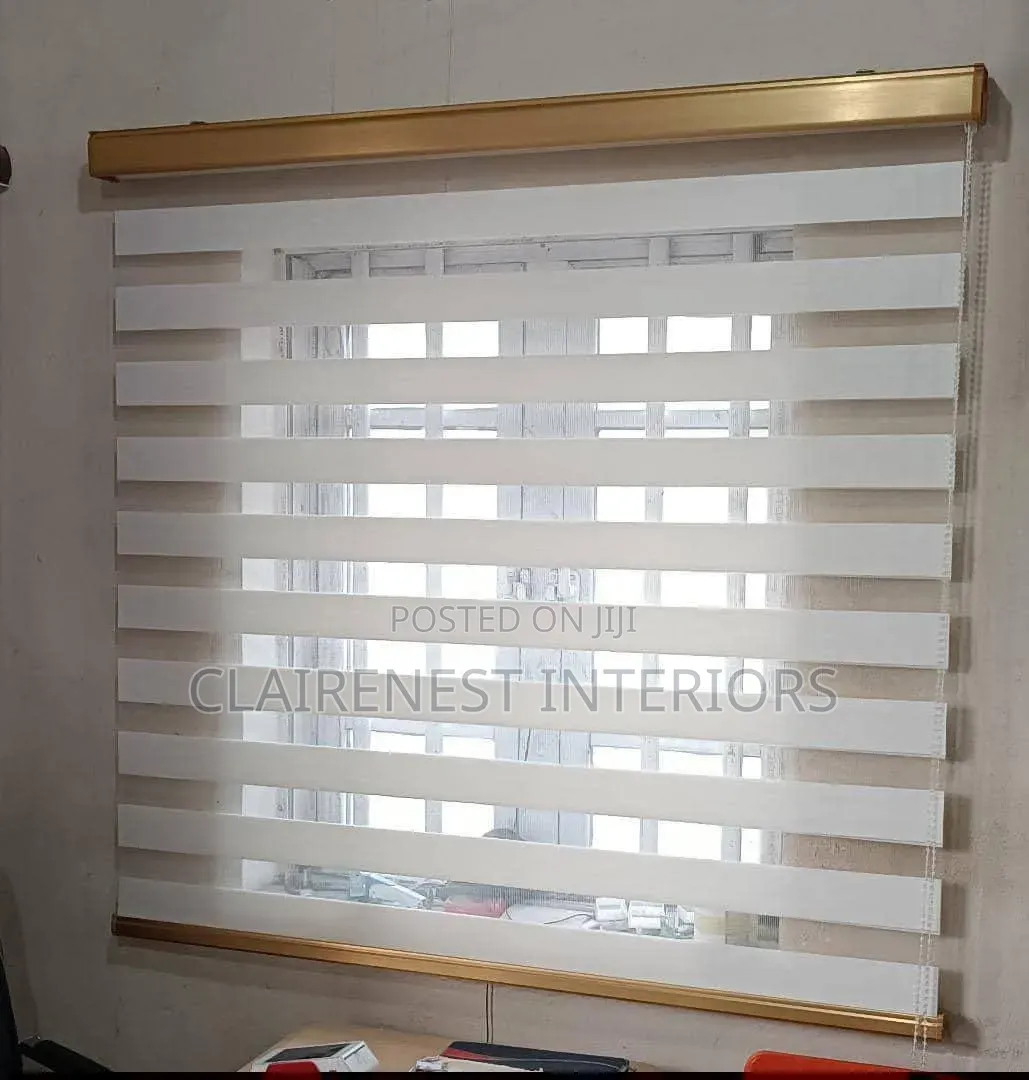 Grey and White Horizontal Office Window Blinds