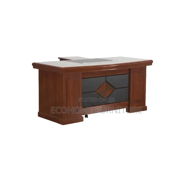 Office Desk 1.4m Executive Desk With Glass Top Pedestal