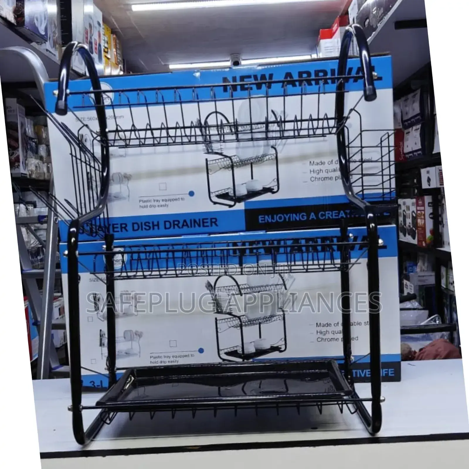 3-Tier Dish Rack With Drainer | Kitchen Organizer