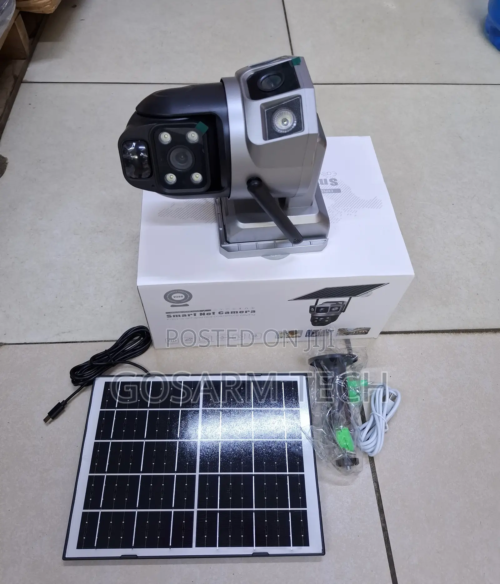 V380 WiFi Dual Lens Two Screens Wireless Solar Security Camera