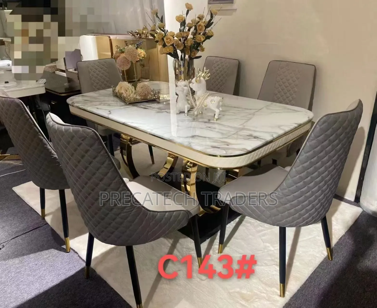 6 Sitter Executive Modern Marble Dinning Table