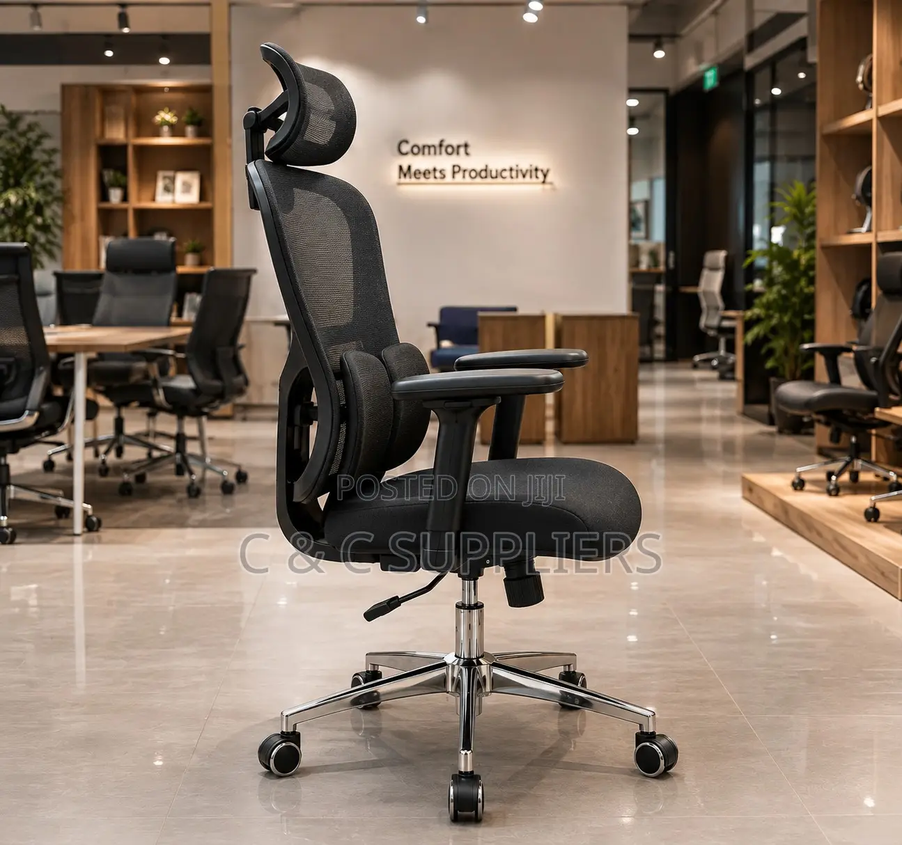 Executive Mesh Chair With Lumber Support.