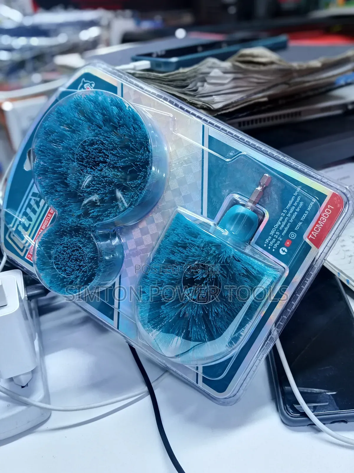 TOTAL Tools 3-Piece Power Scrubber Drill Brush Attachment Kit