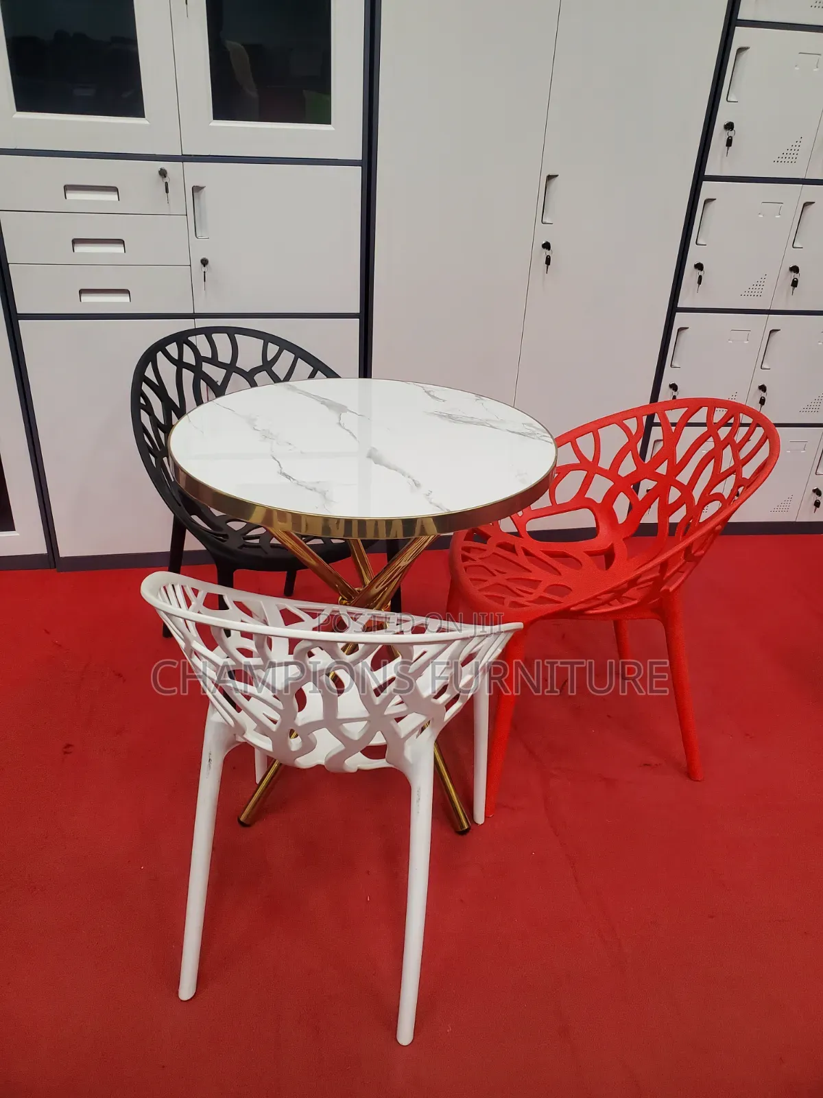 Criss-Cross Base Table and Tree Chairs Set