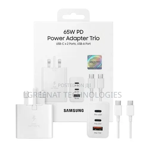 65W PD Power Adapter Trio - C to C Super Fast Charger | Kenya