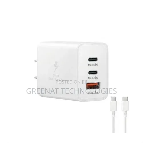 65W PD Power Adapter Trio - C to C Super Fast Charger | Kenya