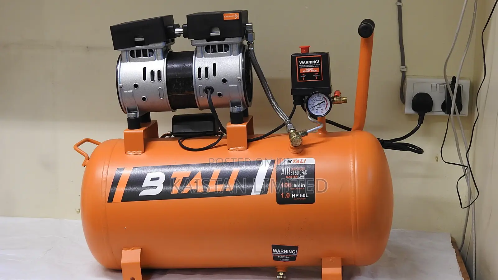 BTALI 50 Liter Noiseless Air Compressor Oil-Free Electric Compressor