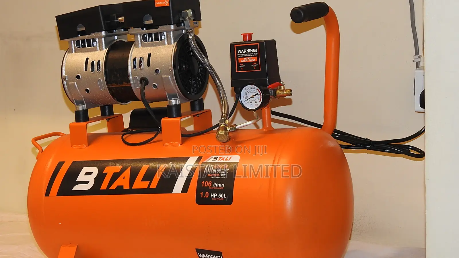 BTALI 50L Noiseless Oil-Free Air Compressor for Home Garage