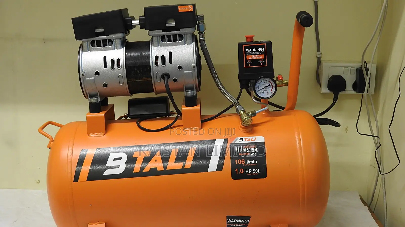 BTALI 50L Noiseless Electric Compressor–High-Efficiency Garage Air Pum