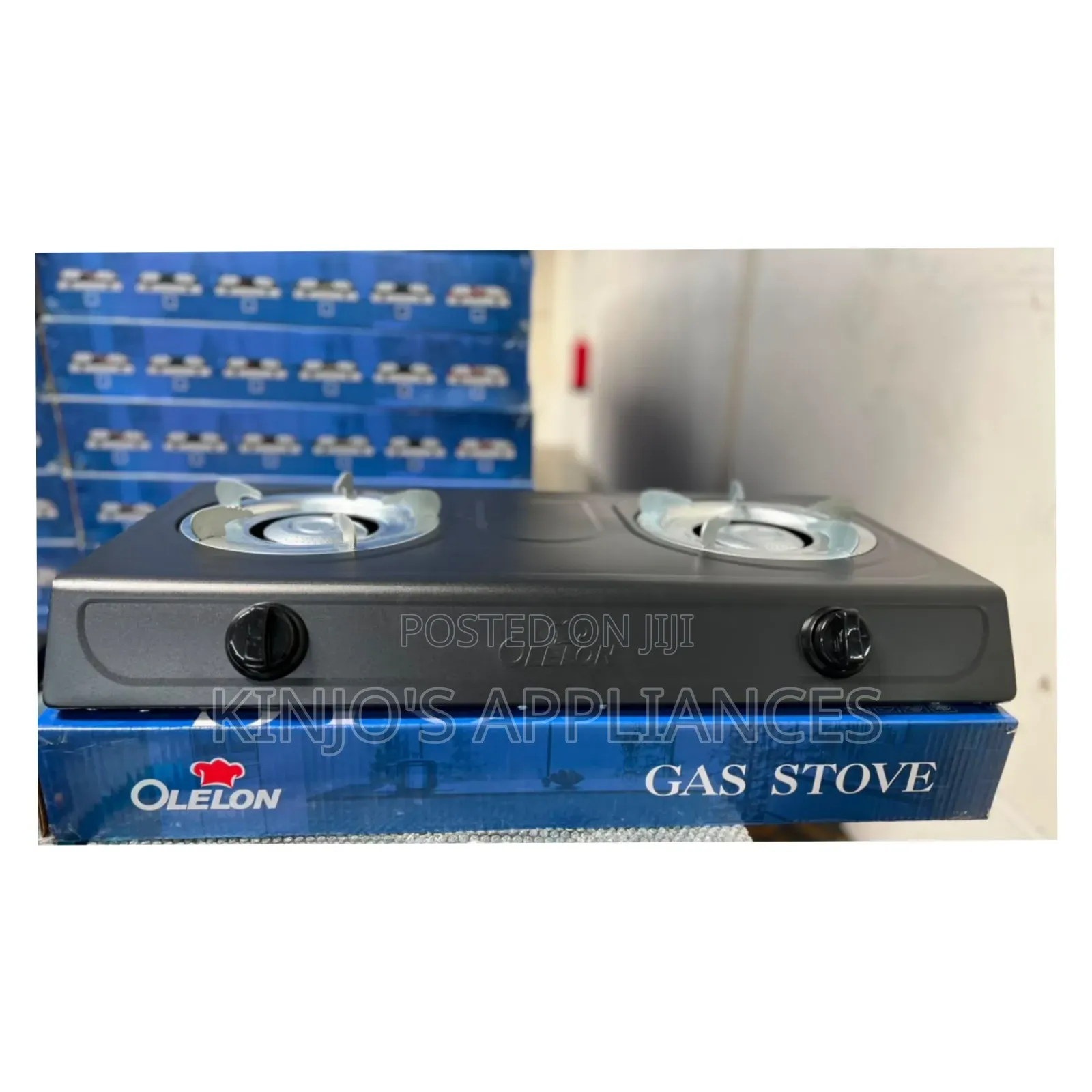 Olelon Black 2-Burner Gas Cooker