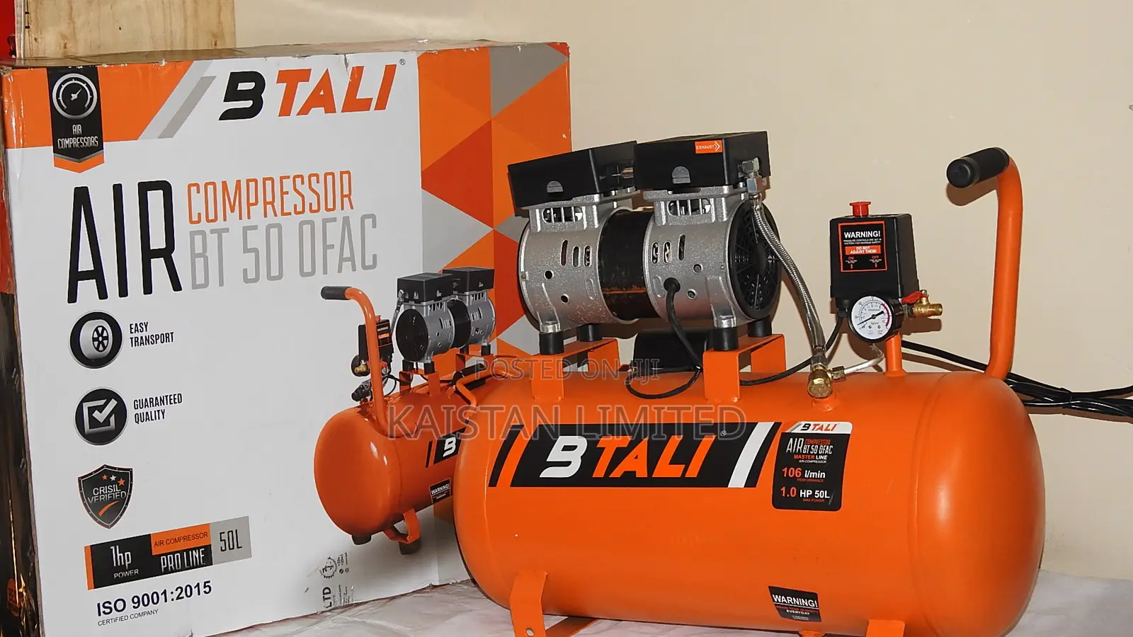 BTALI 50L Noiseless Compressor – 8 Bar Power for DIY Pneumatics