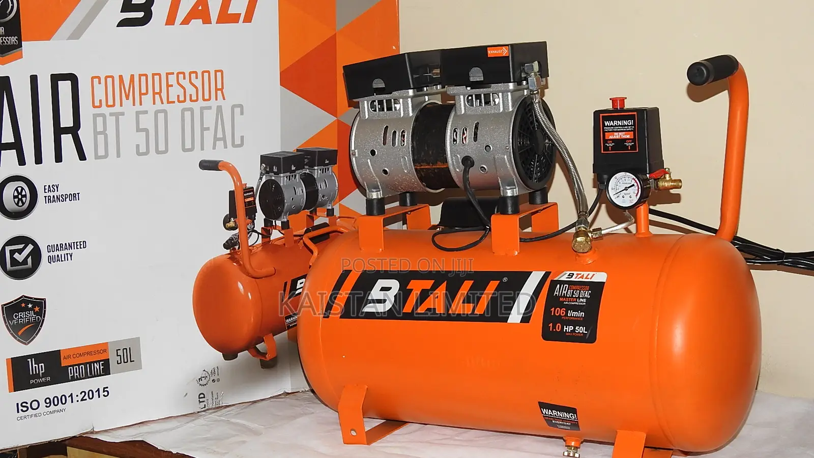 BTALI 50L Ultra-Quiet Air Compressor – 2HP Workshop Tool
