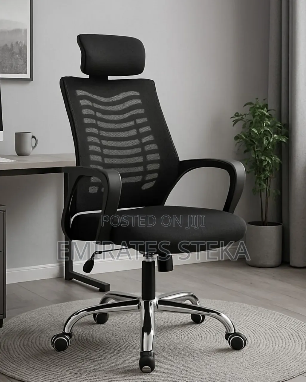 0rthopedic Headrest Org Adjustable Office Chair Black