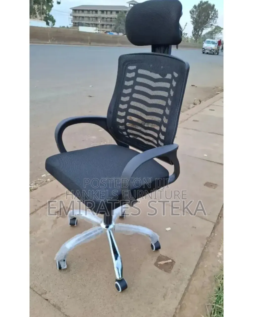 Secretarial Mesh Office Chair With Headrest. .Ergonomic Design
