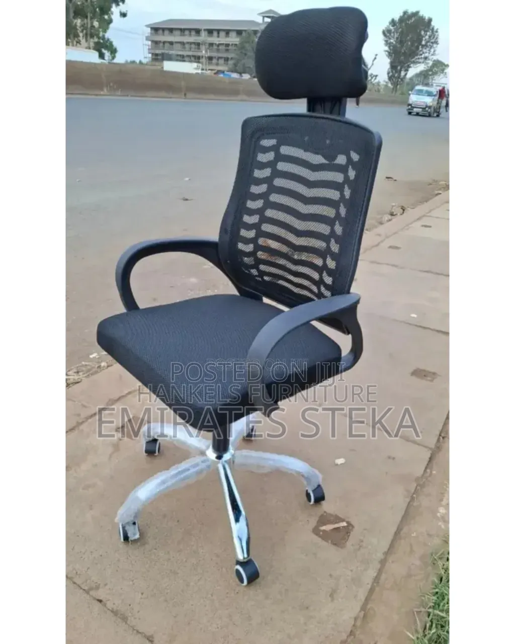 Secretarial Mesh Office Chair With Headrest. .Ergonomic Design
