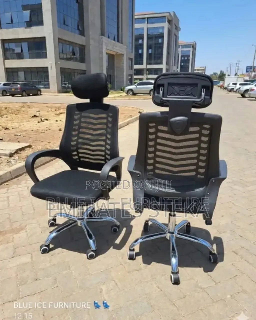 Secretarial Mesh Office Chair With Headrest Black