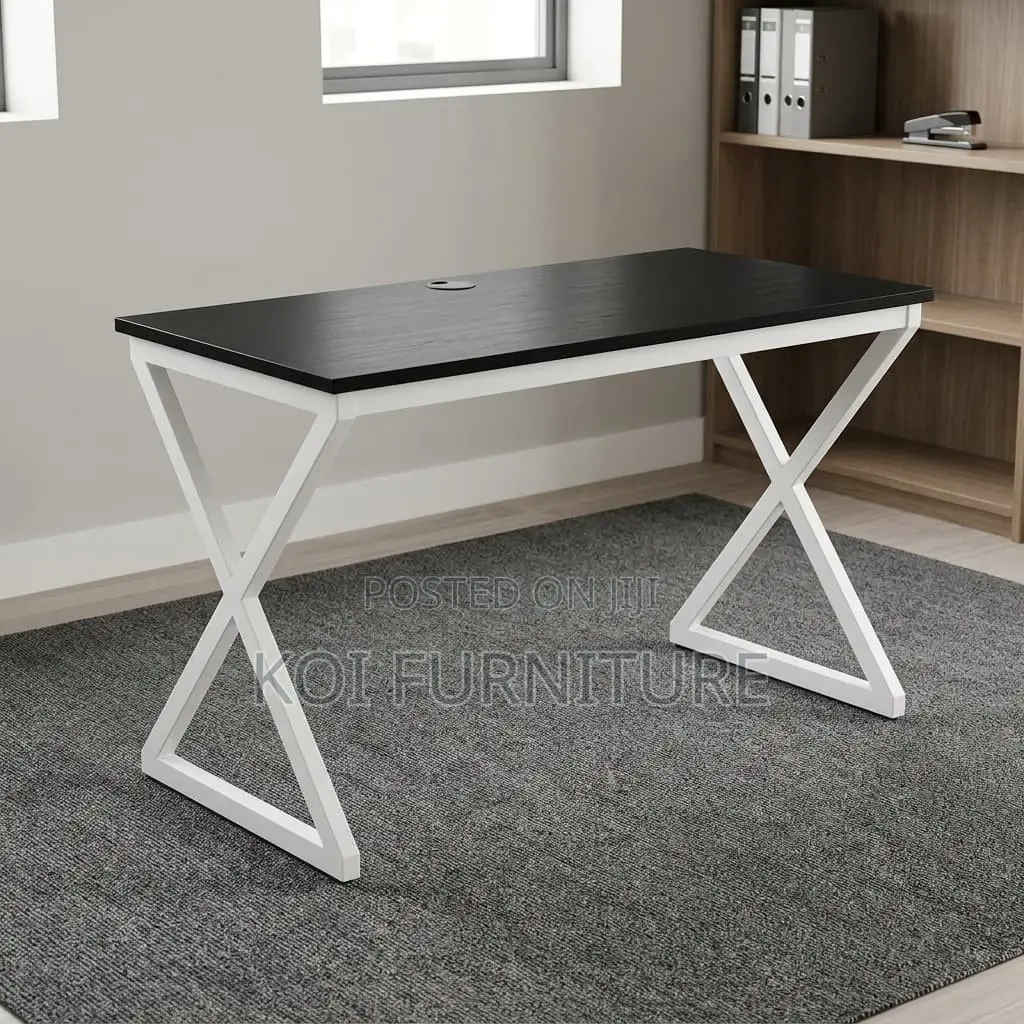 Office Desk; 1200MM Home Office Wooden_Metallic Computer Study Table