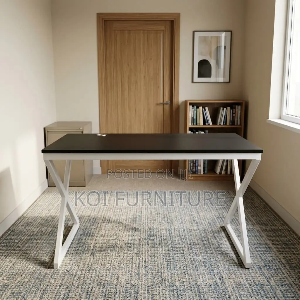 Office Desk; 1200MM Home Office Wooden_Metallic Computer Study Table