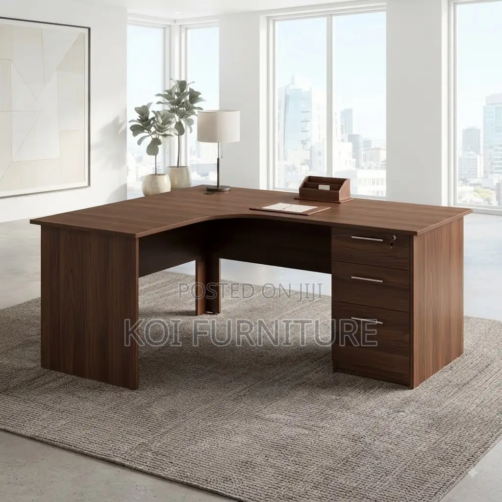 Office Desk; 120CM Curved Home Study Drawered Desk