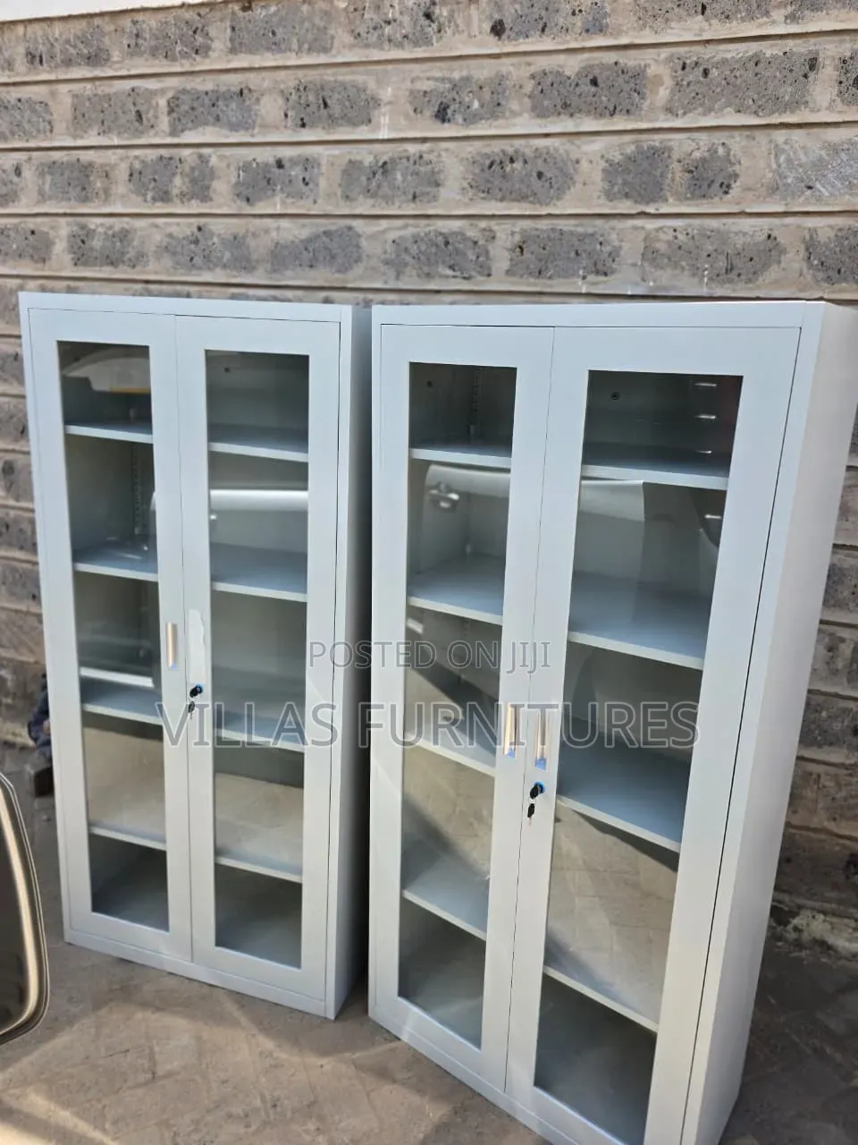 Block Steel Cabinet With Glass Doors