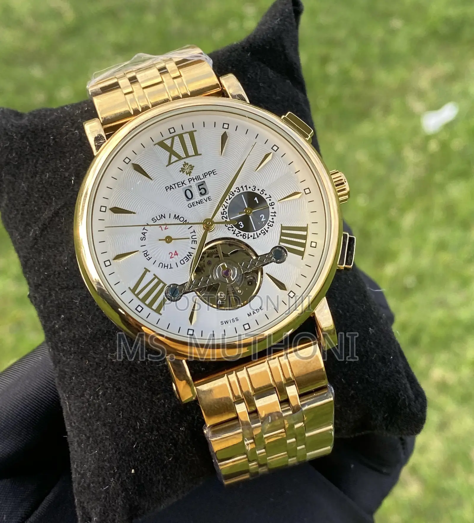 Open-Heart Tourbillon Display Goldt s.steel Strap Automatic Patek