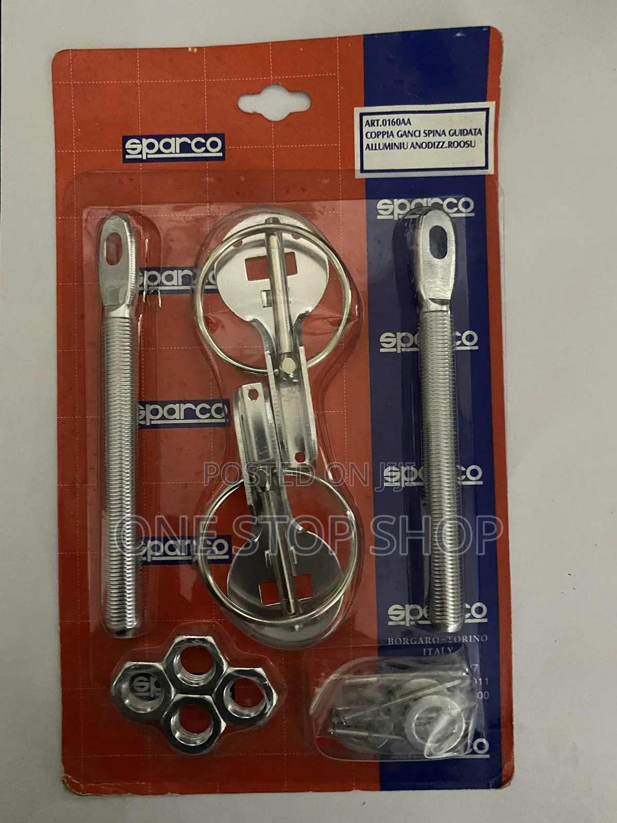 Car Bonnet Hood Securing Pin Lock Kit With Two Thread Pin Posts