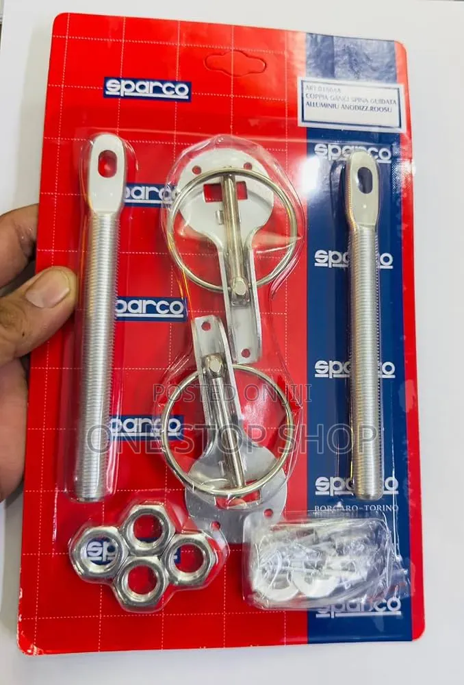 Car Bonnet Hood Securing Pin Lock Kit With Two Thread Pin Posts