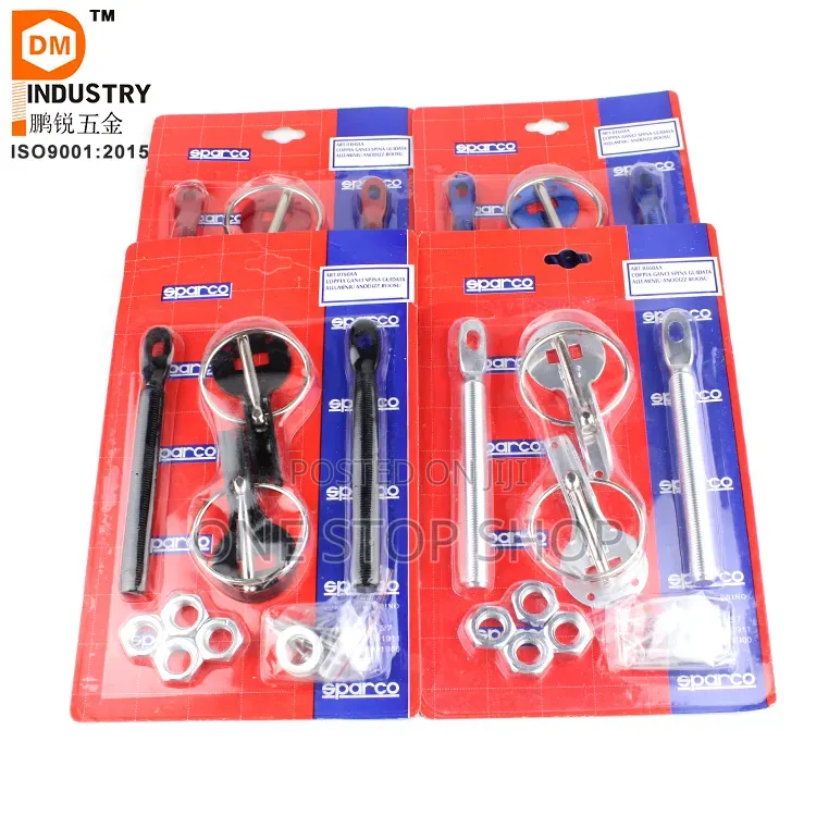 Car Bonnet Hood Securing Pin Lock Kit With Two Thread Pin Posts