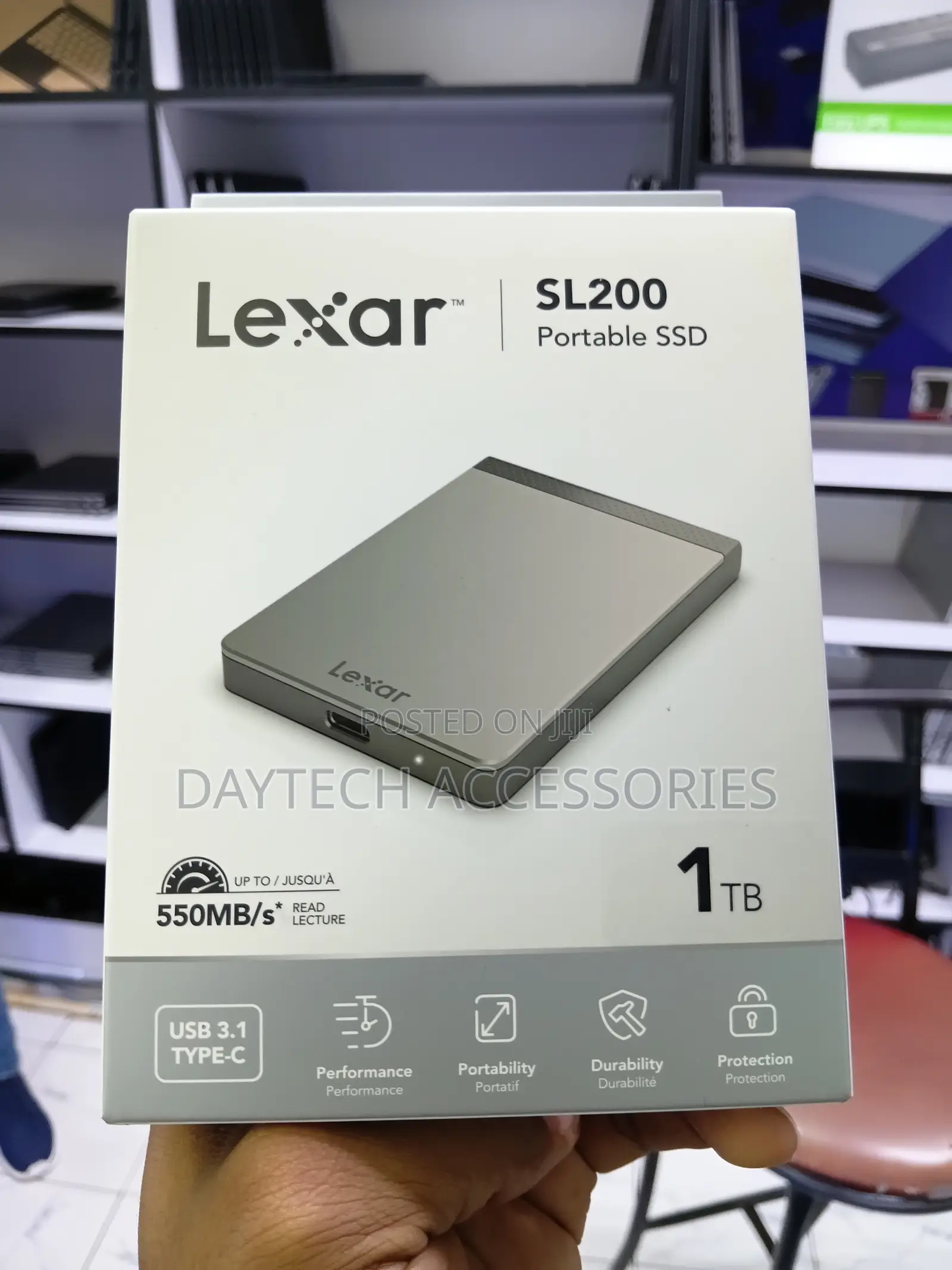 The Lexar SL200 1TB Portable SSD in Grey