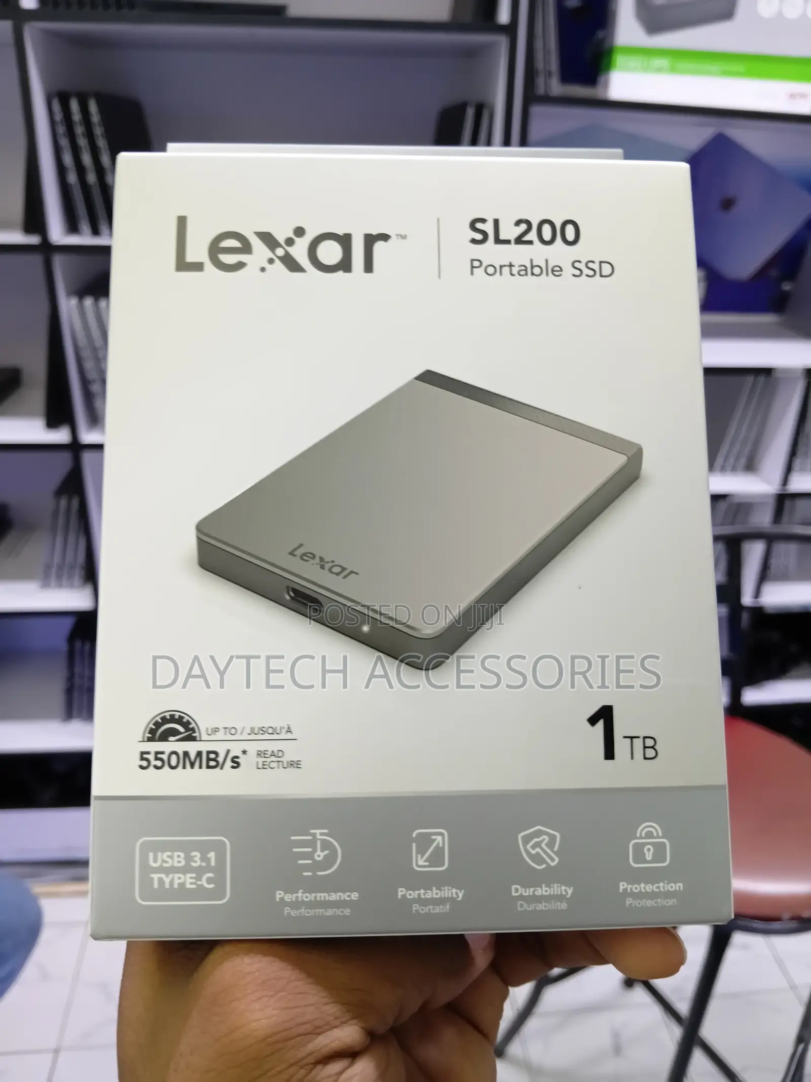 The Lexar SL200 1TB Portable SSD in Grey