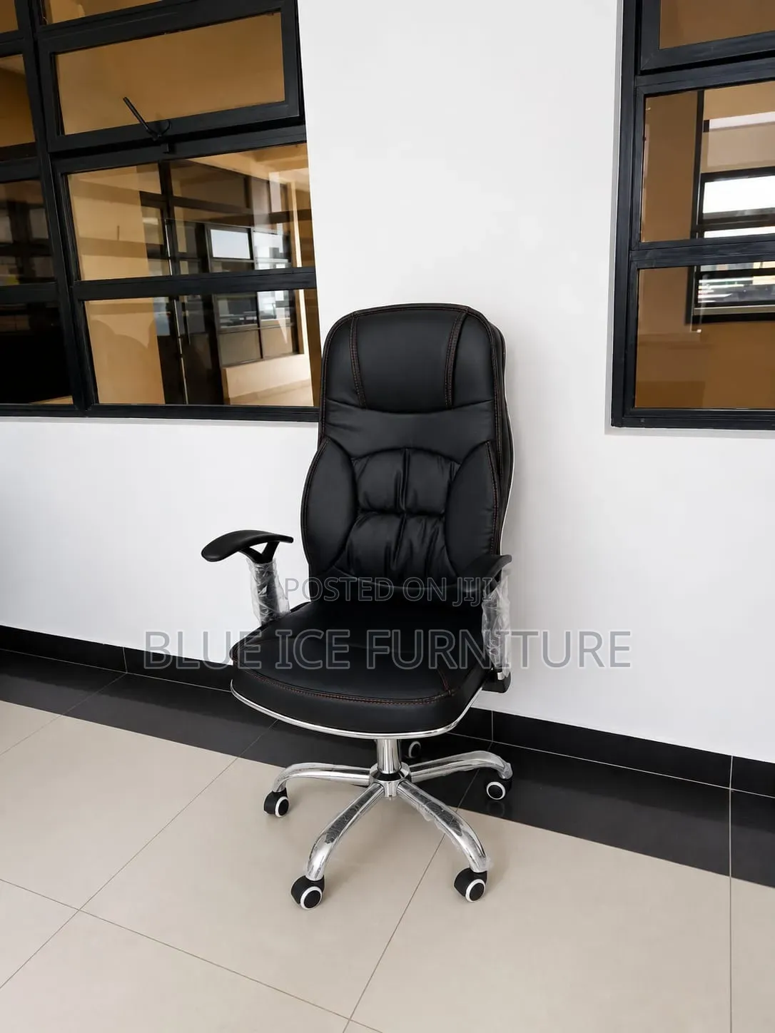 Black Leather Executive Chair - Strong Durable