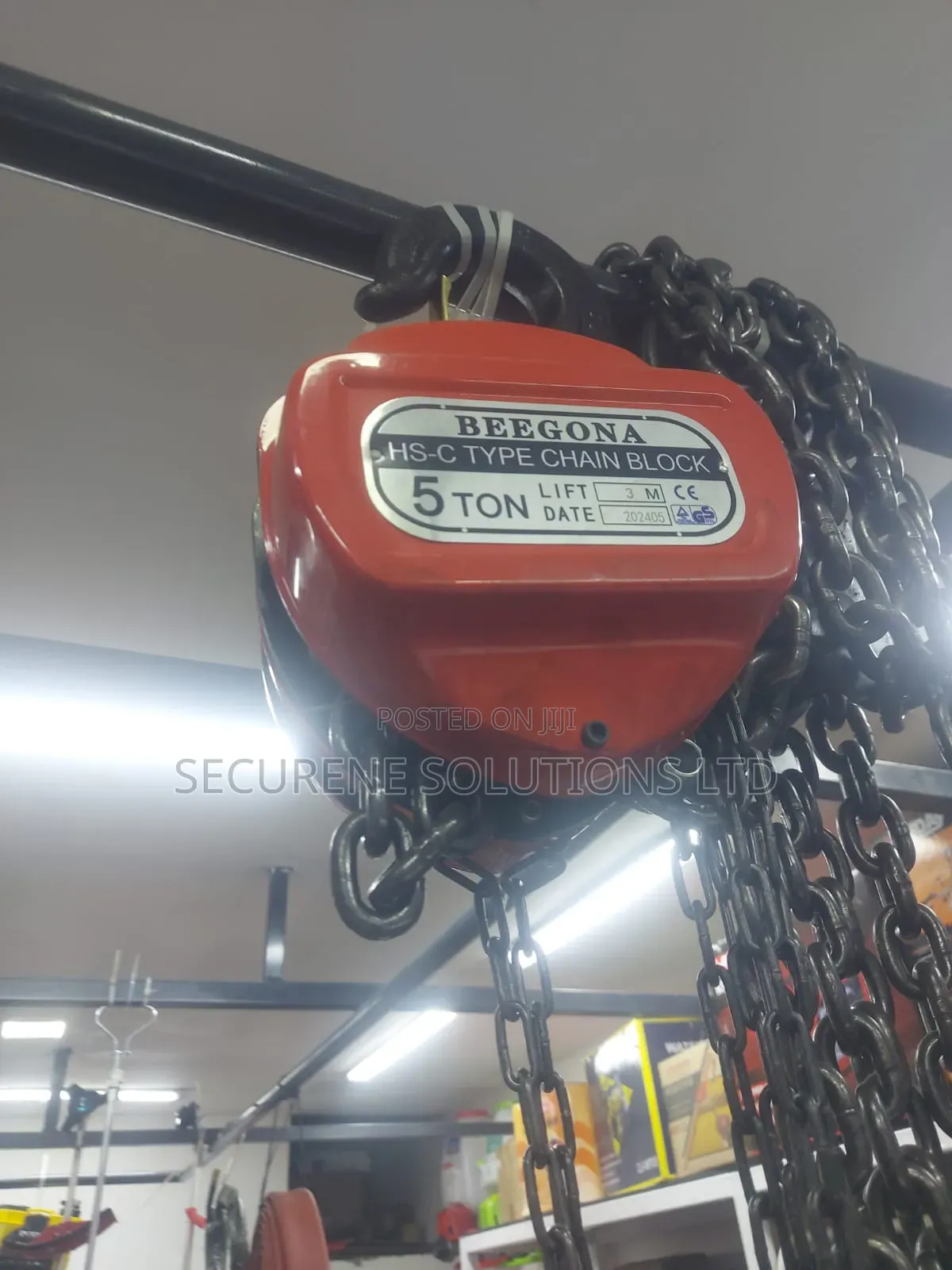 Beegona HS-C Type 5-Ton Manual Chain Block With a 3-Meter Lift Height