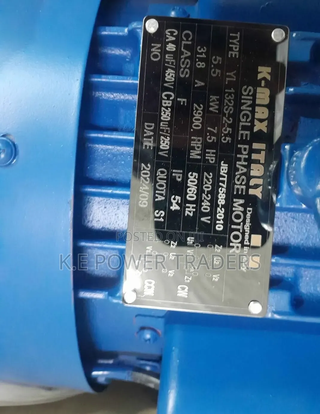 Single Phase High/ Low Speed 7.5hp Electric Motor