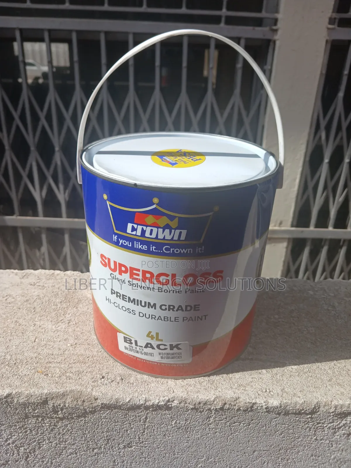 Crown Black Paint 4litre