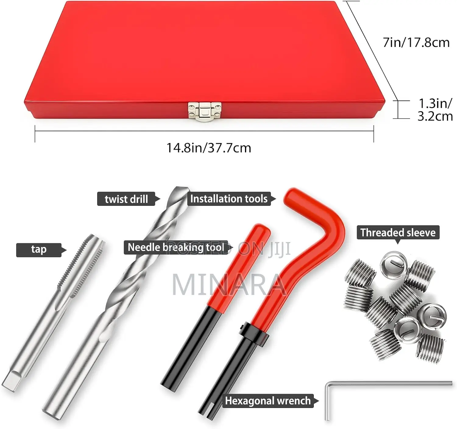 131Pcs, Helicoil Thread Repair Kit, HSS Drill Insert Tool M5-M12