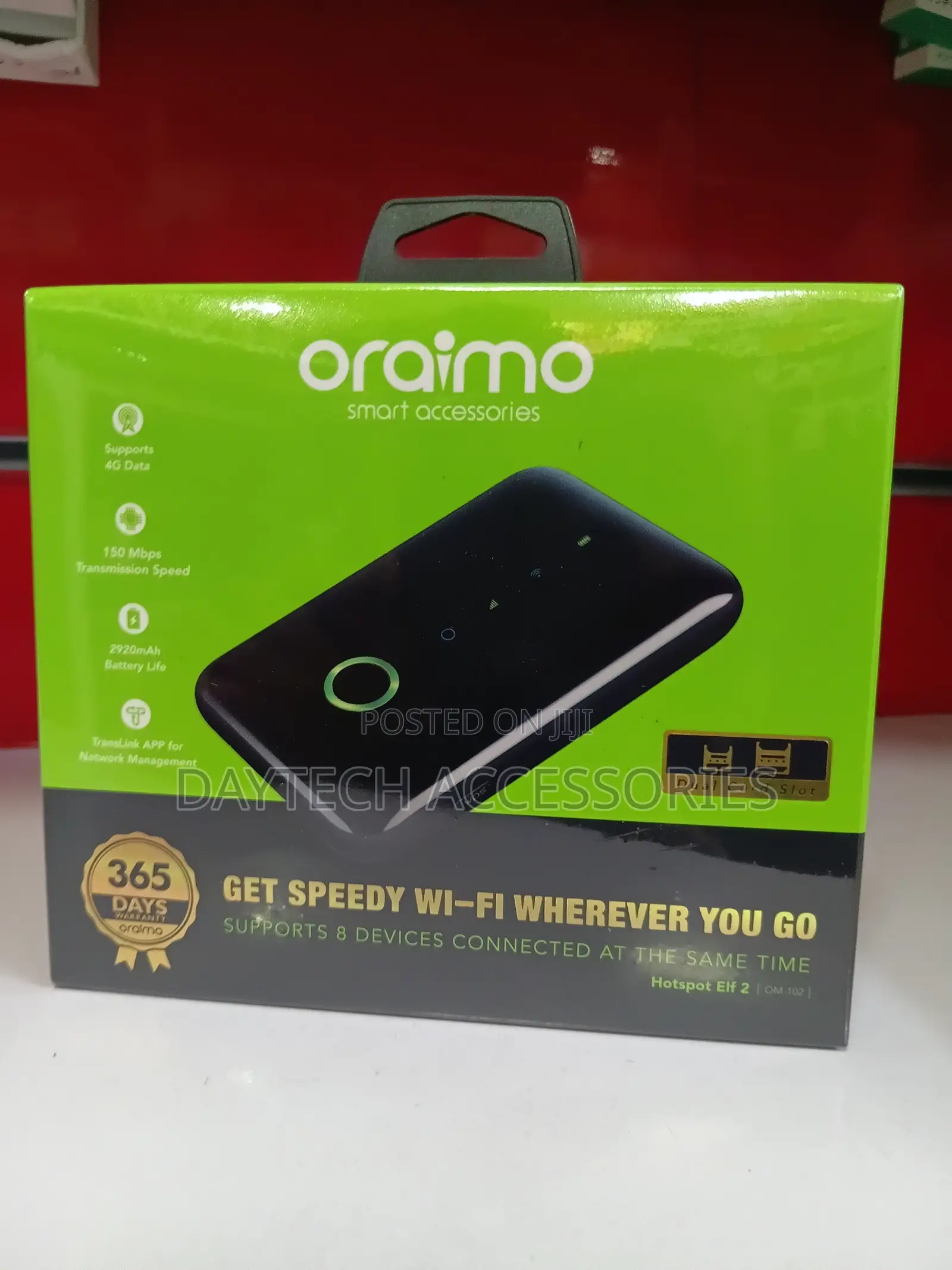 Oraimo Hotspot Elfi 2 Portable 4G LTE Pocket Mifi Router.