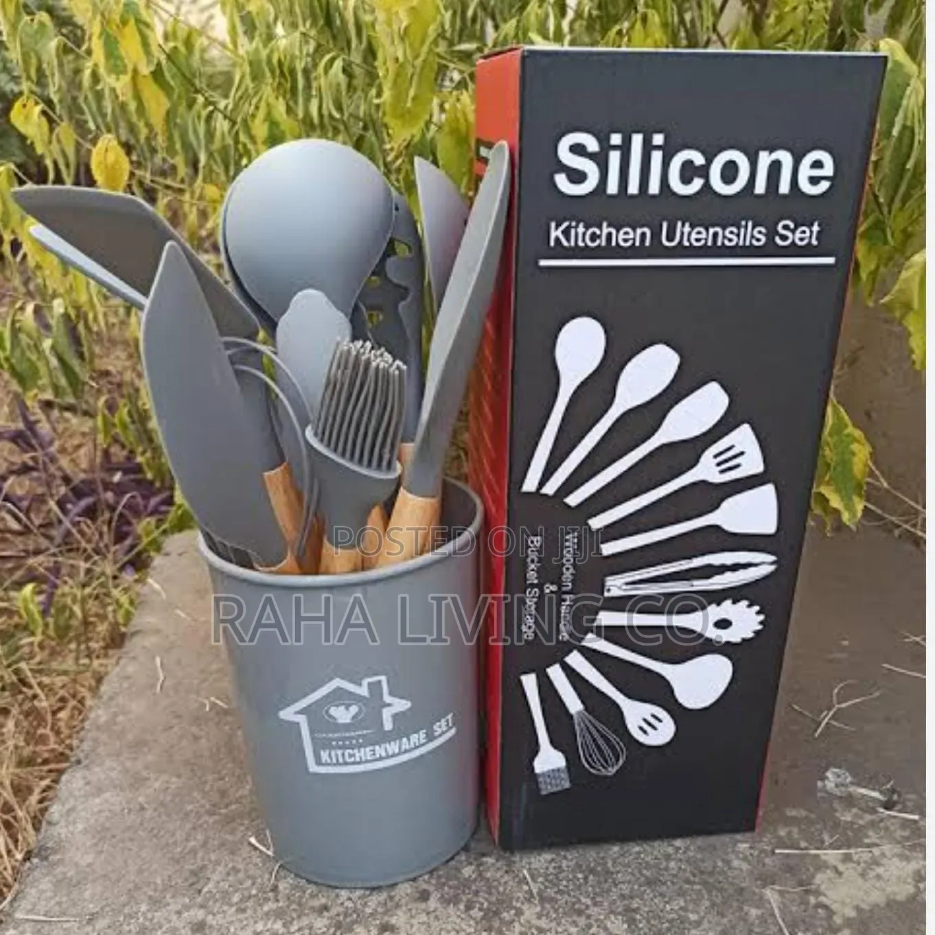 12-Piece Silicone Kitchen Utensil Set With Holder