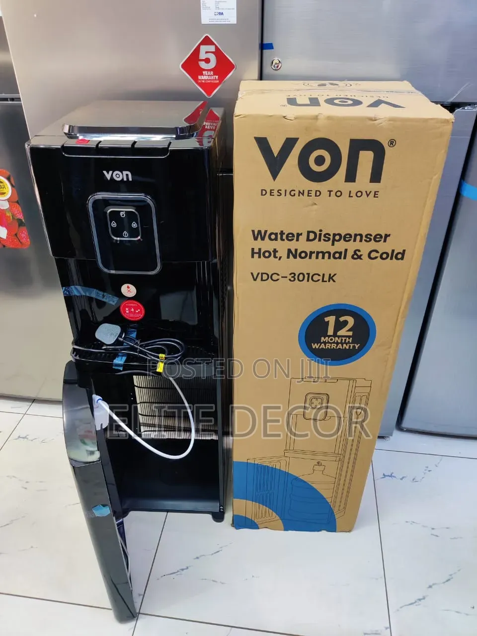 VON VDC-301CLK Bottom Load Water Dispenser – Compressor Cooling