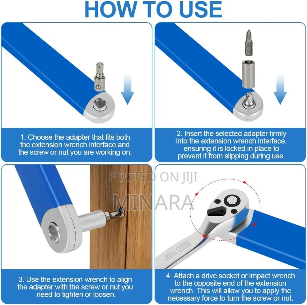 Offset Extension Wrench, Multifunctional Tight Reach Wrench Set
