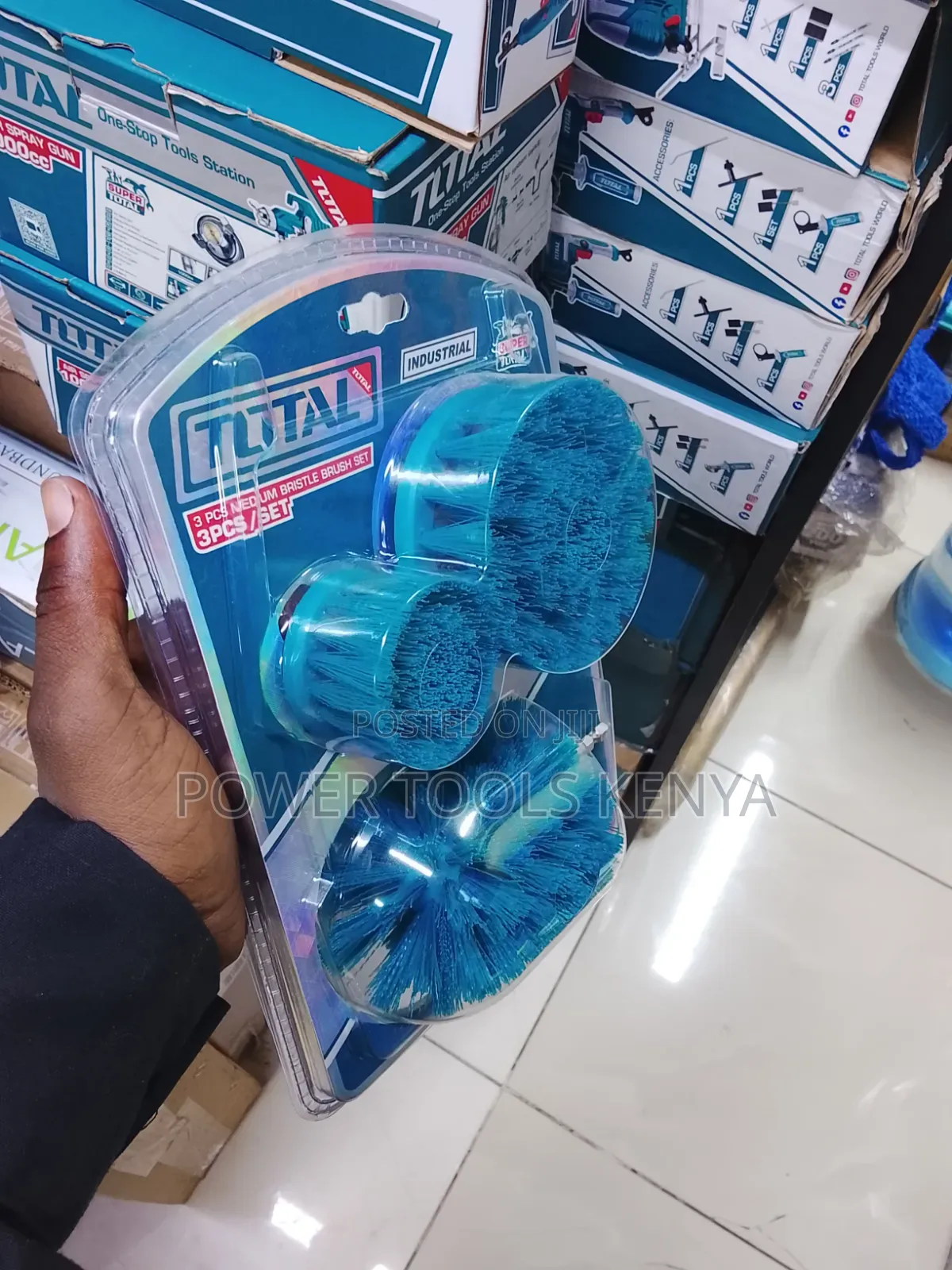 TOTAL 3-Piece Premium Bristle Brush Set 