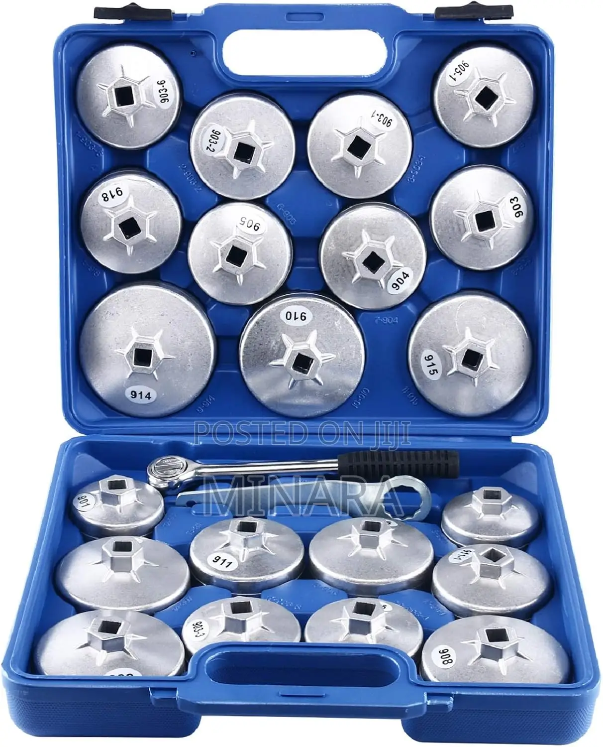 23Pcs, Aluminum Alloy Cup Type Oil Filter Wrench Removal Tool Set