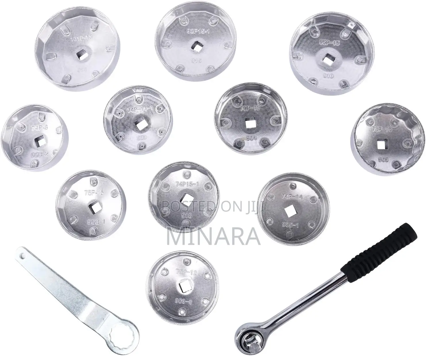23Pcs, Aluminum Alloy Cup Type Oil Filter Wrench Removal Tool Set